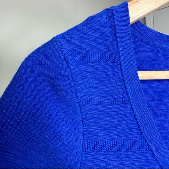 Reiss Hallie Ribbed Fit And Flare Blue Dress - Picture 12 of 13